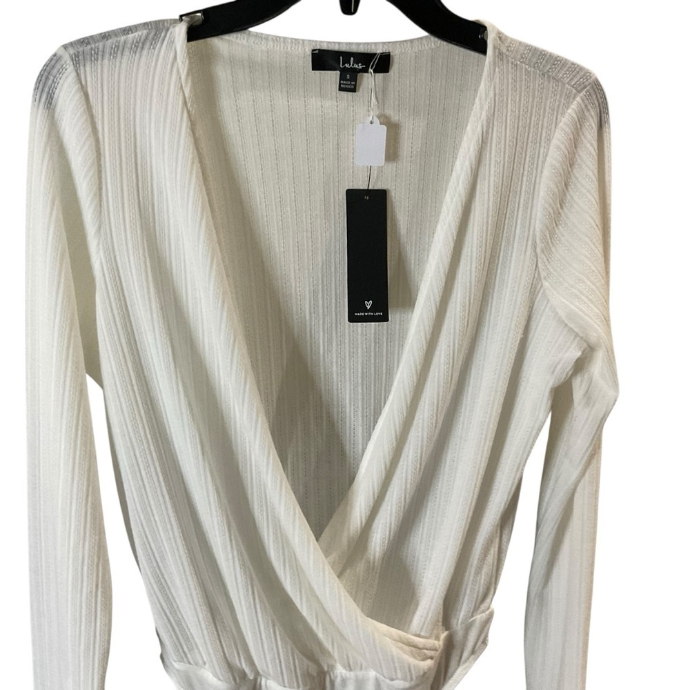 Lulu's White Textured Bodysuit - Picture 5 of 8